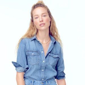 J Crew Western Chambray Button Down Shirt